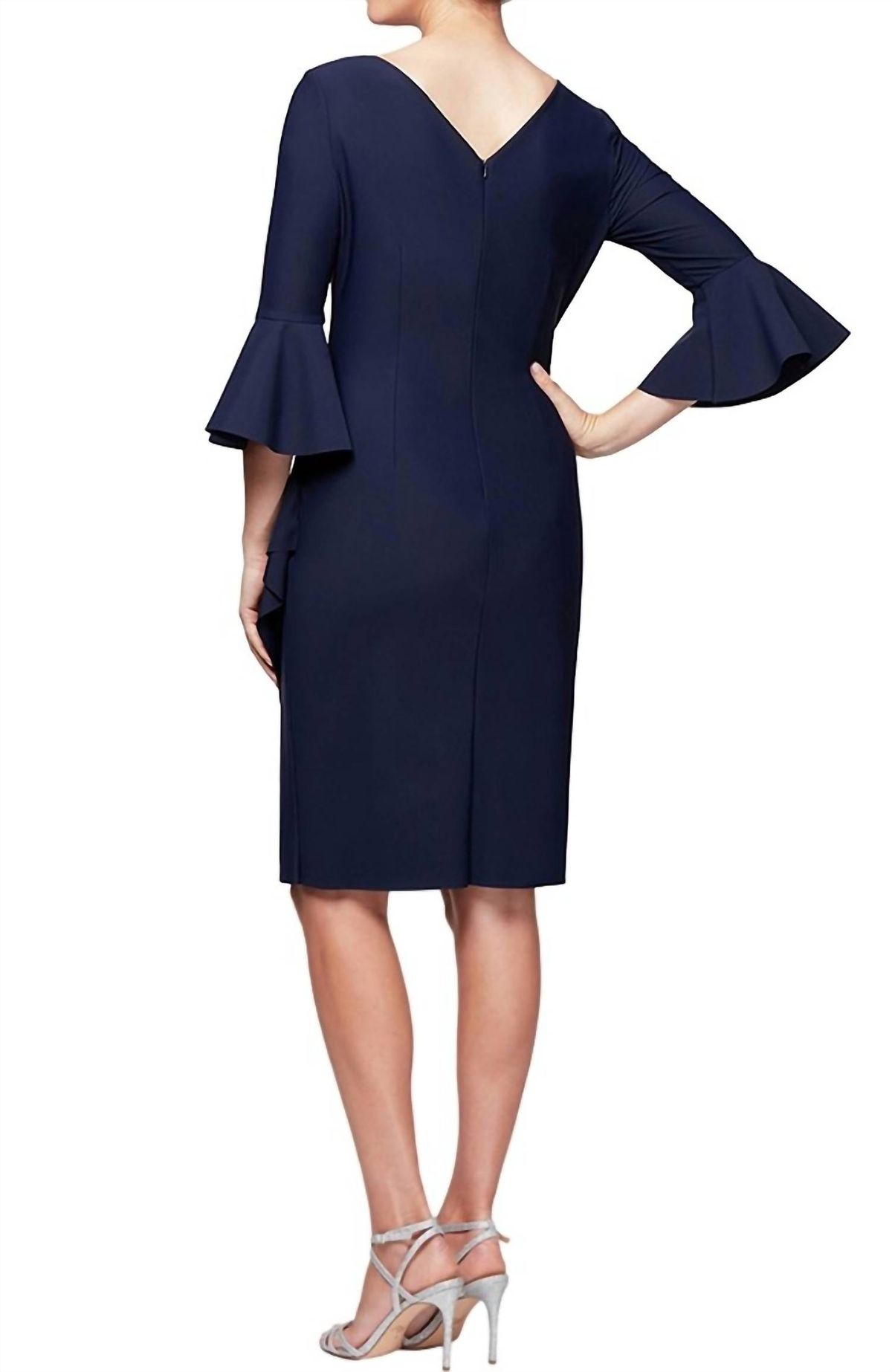 Style 1-3291082632-1901 Alex Evenings Size 6 Navy Blue Cocktail Dress on Queenly