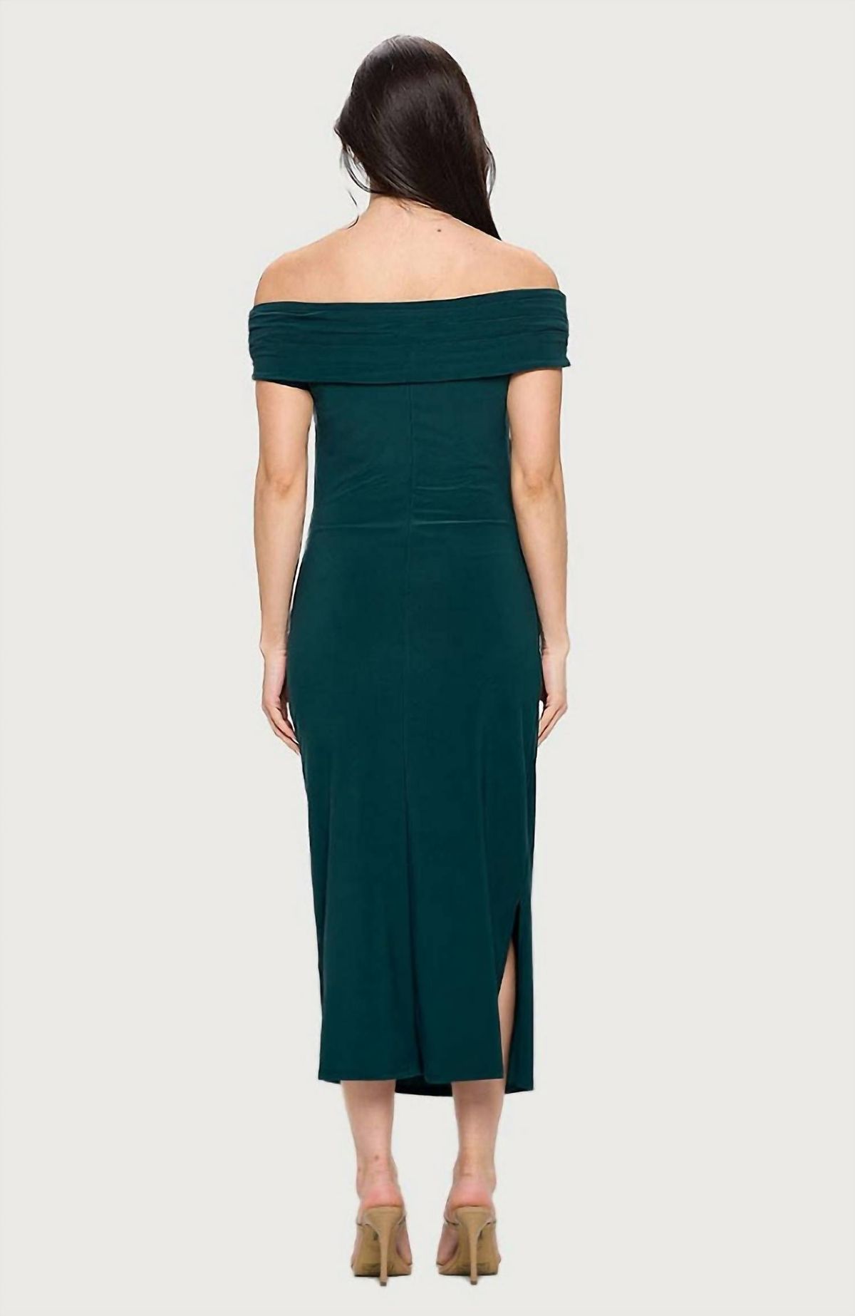 Style 1-344410708-3903 LAST TANGO Size XS Off The Shoulder Green Cocktail Dress on Queenly