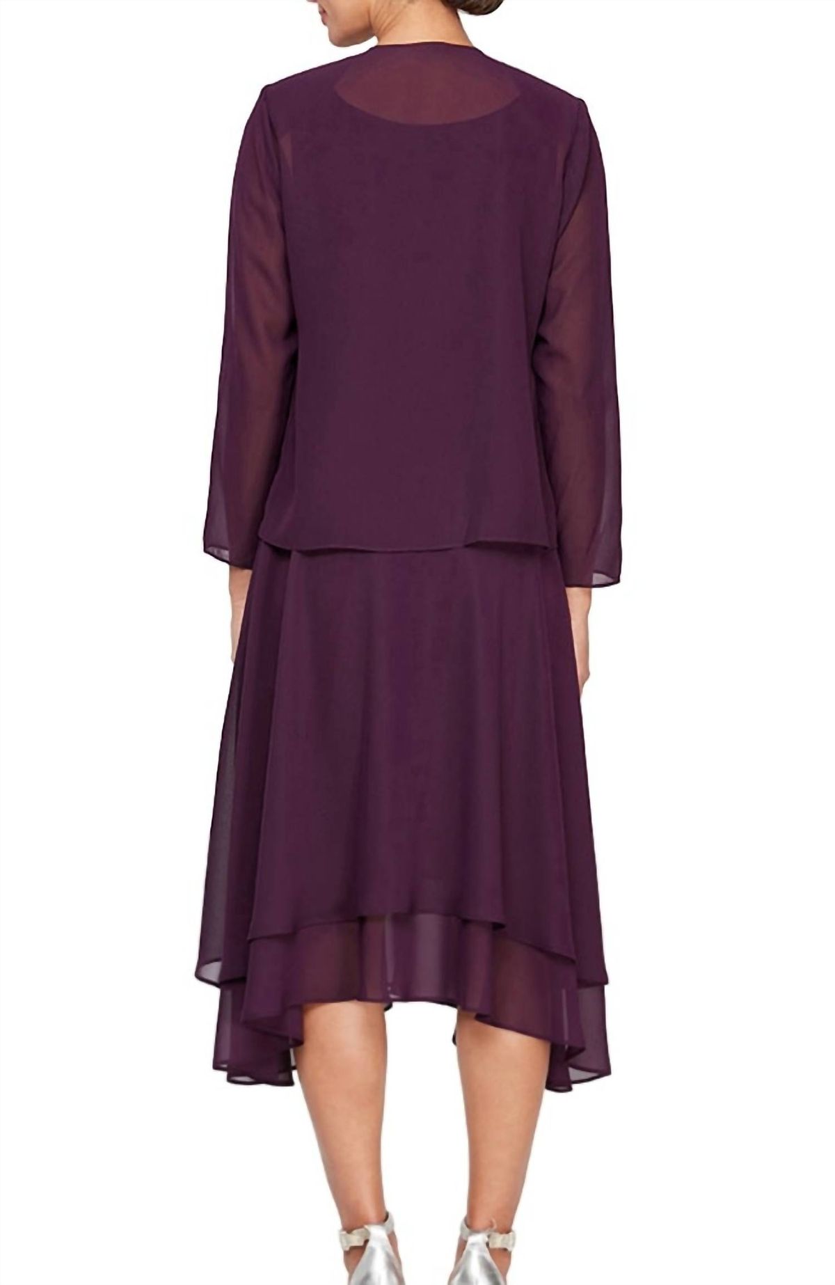 Style 1-3545250421-695 SLNY Plus Size 22 Long Sleeve Purple Cocktail Dress on Queenly