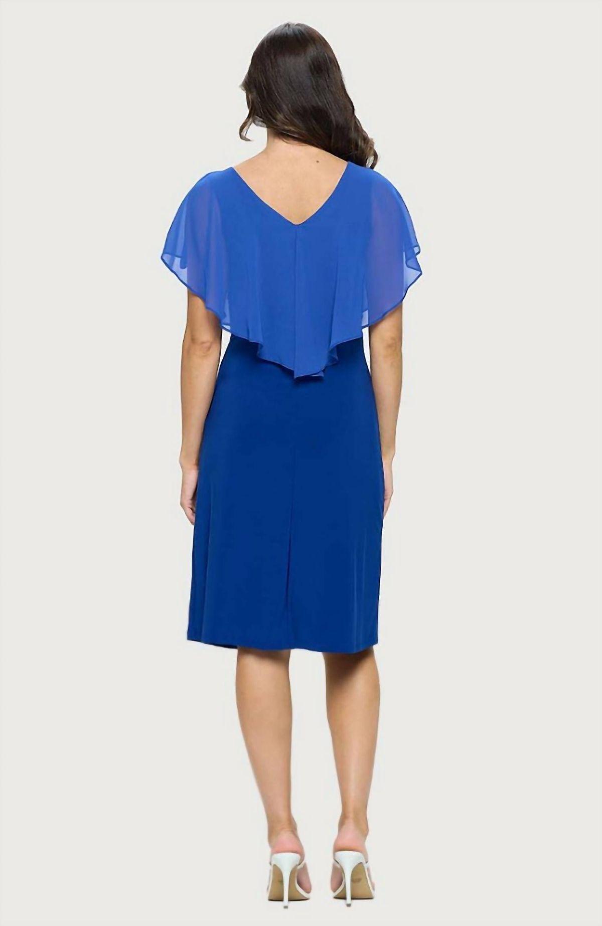 Style 1-891583828-2791 LAST TANGO Size L High Neck Royal Blue Cocktail Dress on Queenly