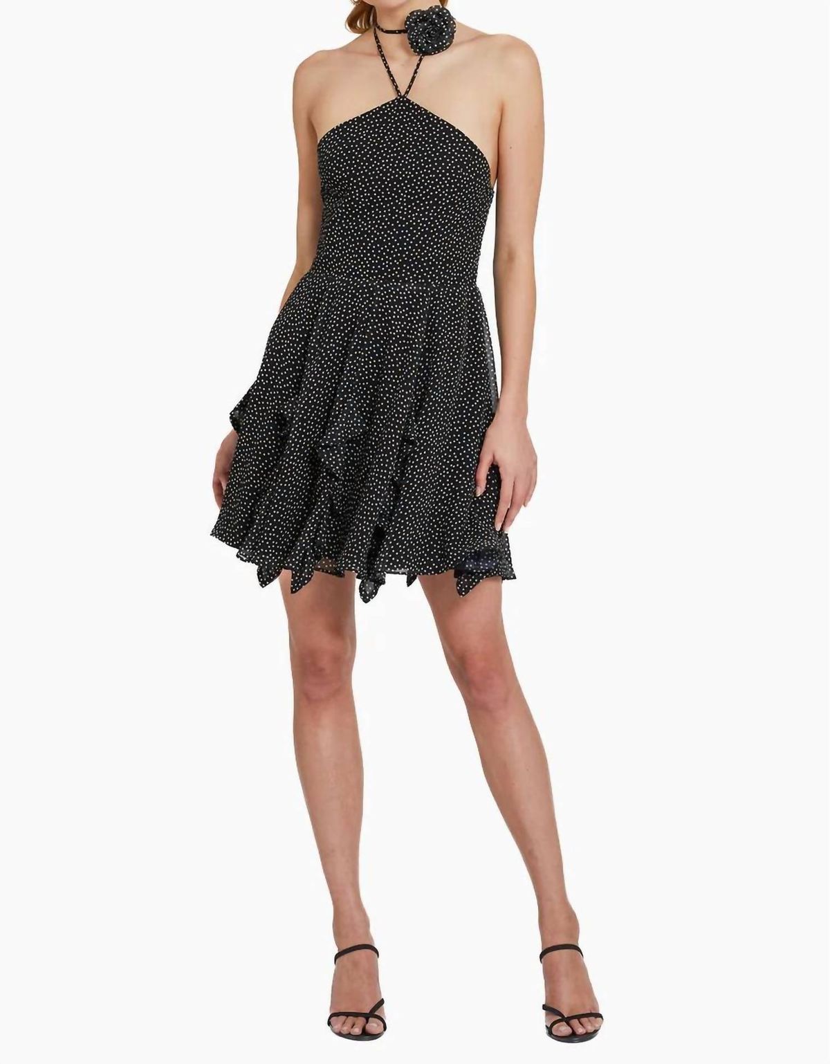 Style 1-708574124-3855 Amanda Uprichard Size XS Halter Black Cocktail Dress on Queenly