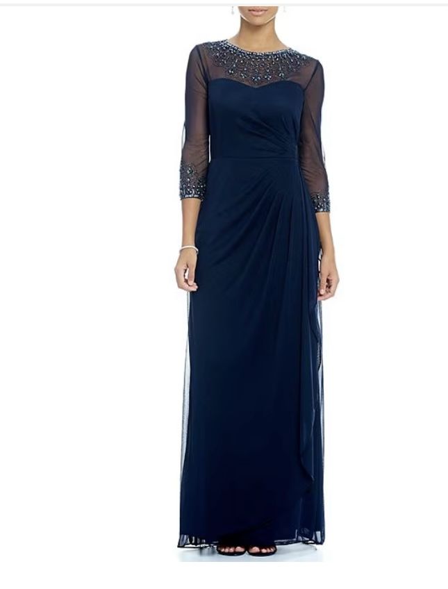 Alex Evening Size 10 Blue A-line Dress on Queenly