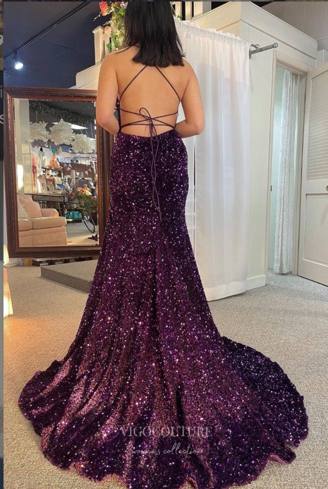 Style 810535 Clarisse Plus Size 18 Prom Off The Shoulder Purple Mermaid Dress on Queenly