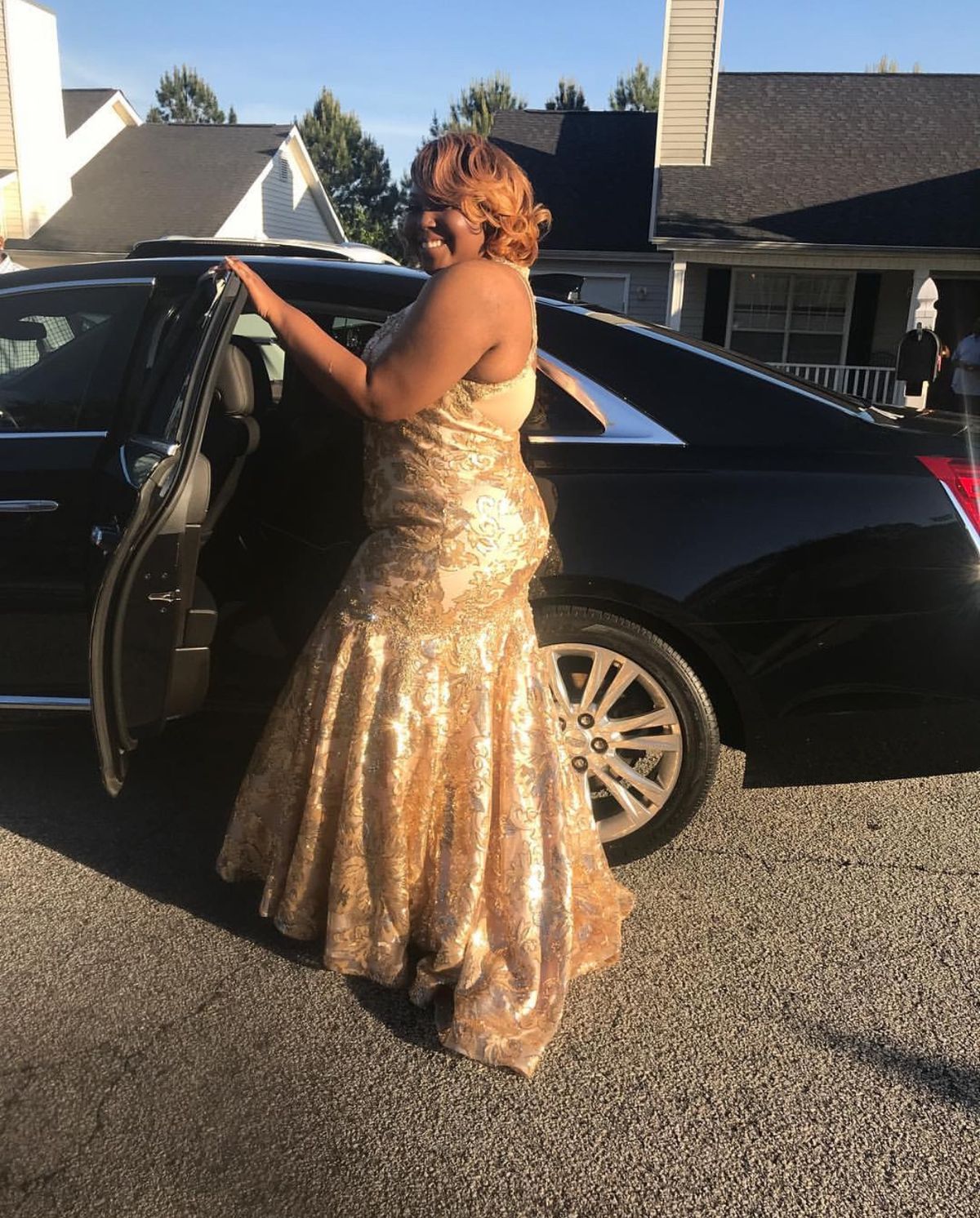 Plus Size 18 Prom Gold Ball Gown on Queenly