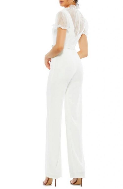 Mac Duggal Size 0 High Neck White Formal Jumpsuit on Queenly