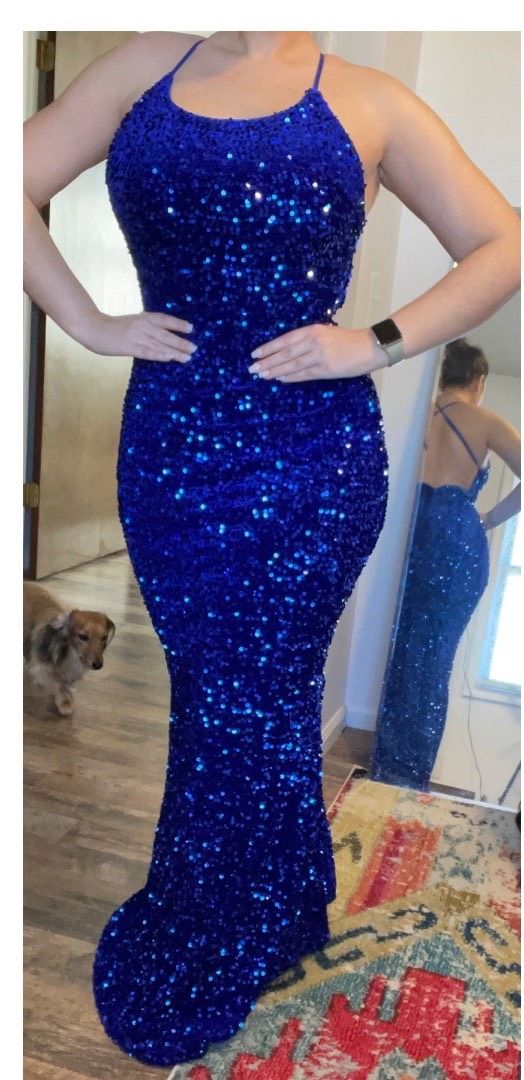Portia and Scarlett Size 8 Blue Mermaid Dress on Queenly