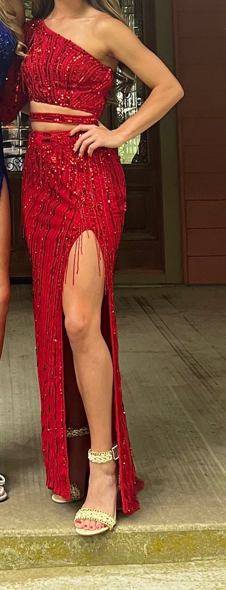 Style 11261 Ashley Lauren Size 0 Prom One Shoulder Red Mermaid Dress on Queenly