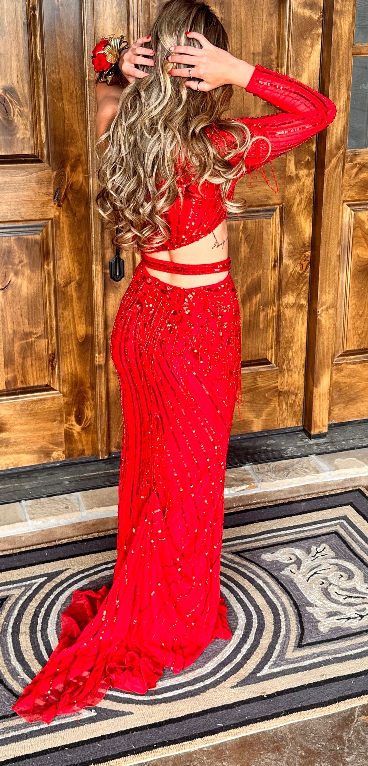 Style 11261 Ashley Lauren Size 0 Prom One Shoulder Red Mermaid Dress on Queenly