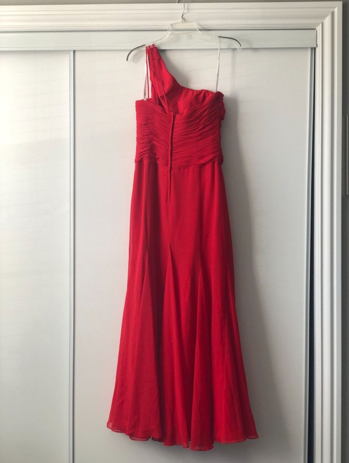 Size 10 Prom One Shoulder Red Floor Length Maxi on Queenly