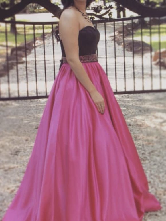 Sherri Hill Size 6 Prom Strapless Hot Pink Ball Gown on Queenly