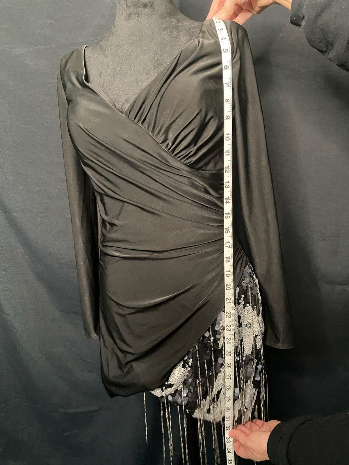 Johnathan Kayne Size 10 Long Sleeve Black Cocktail Dress on Queenly