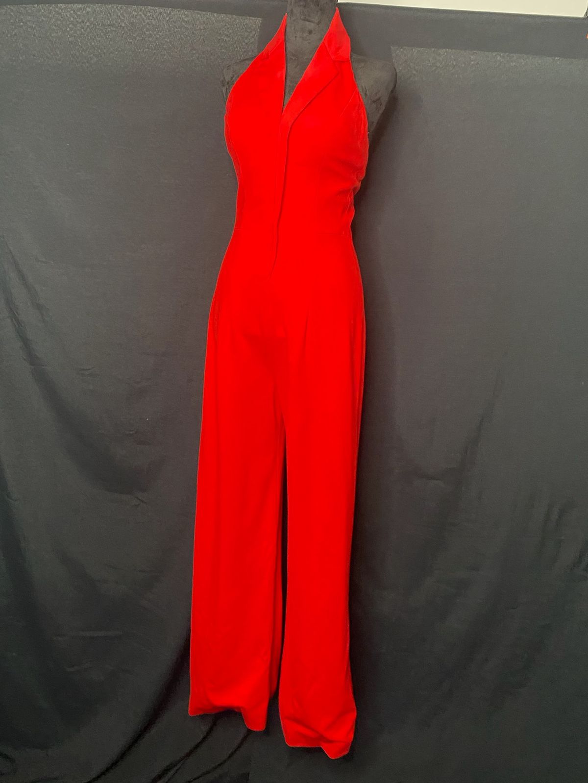 Jovani Size 6 Pageant Halter Red Formal Jumpsuit on Queenly