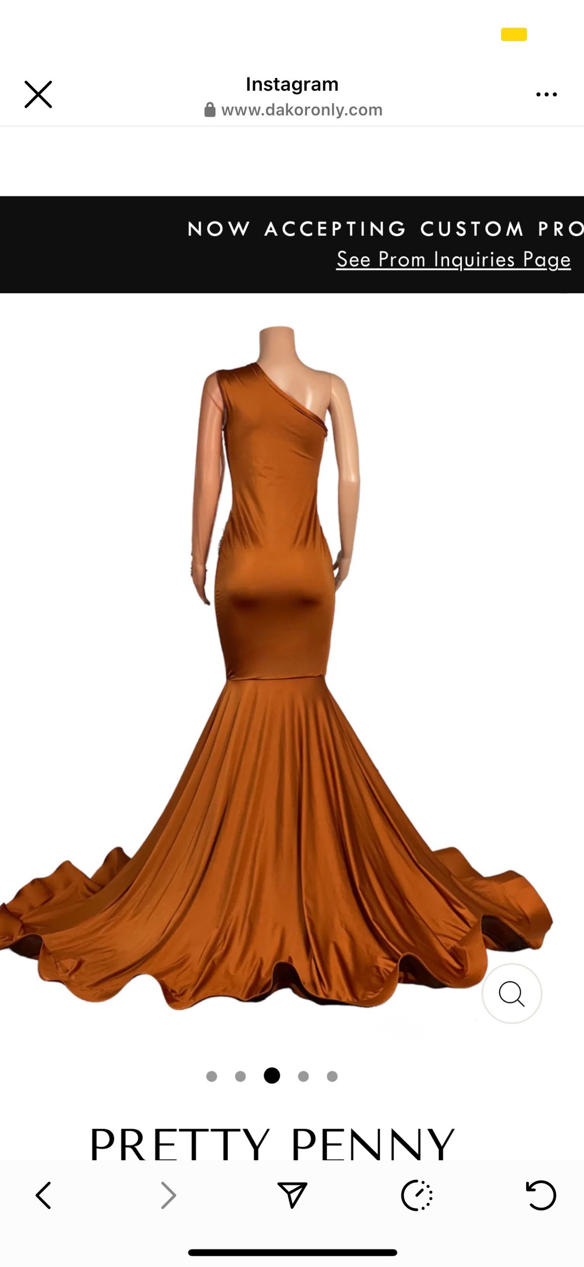 Size S Prom One Shoulder Orange Mermaid Dress on Queenly