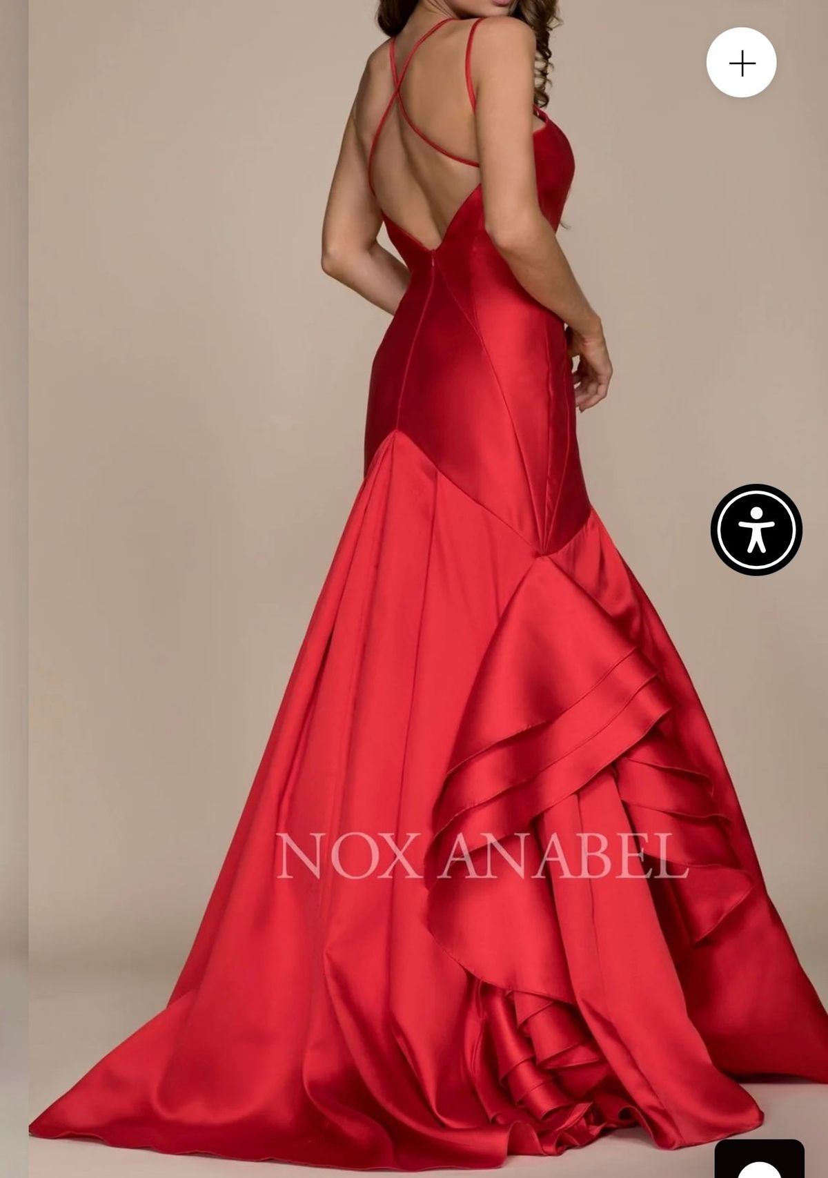 Size 2X Prom Plunge Red Mermaid Dress on Queenly