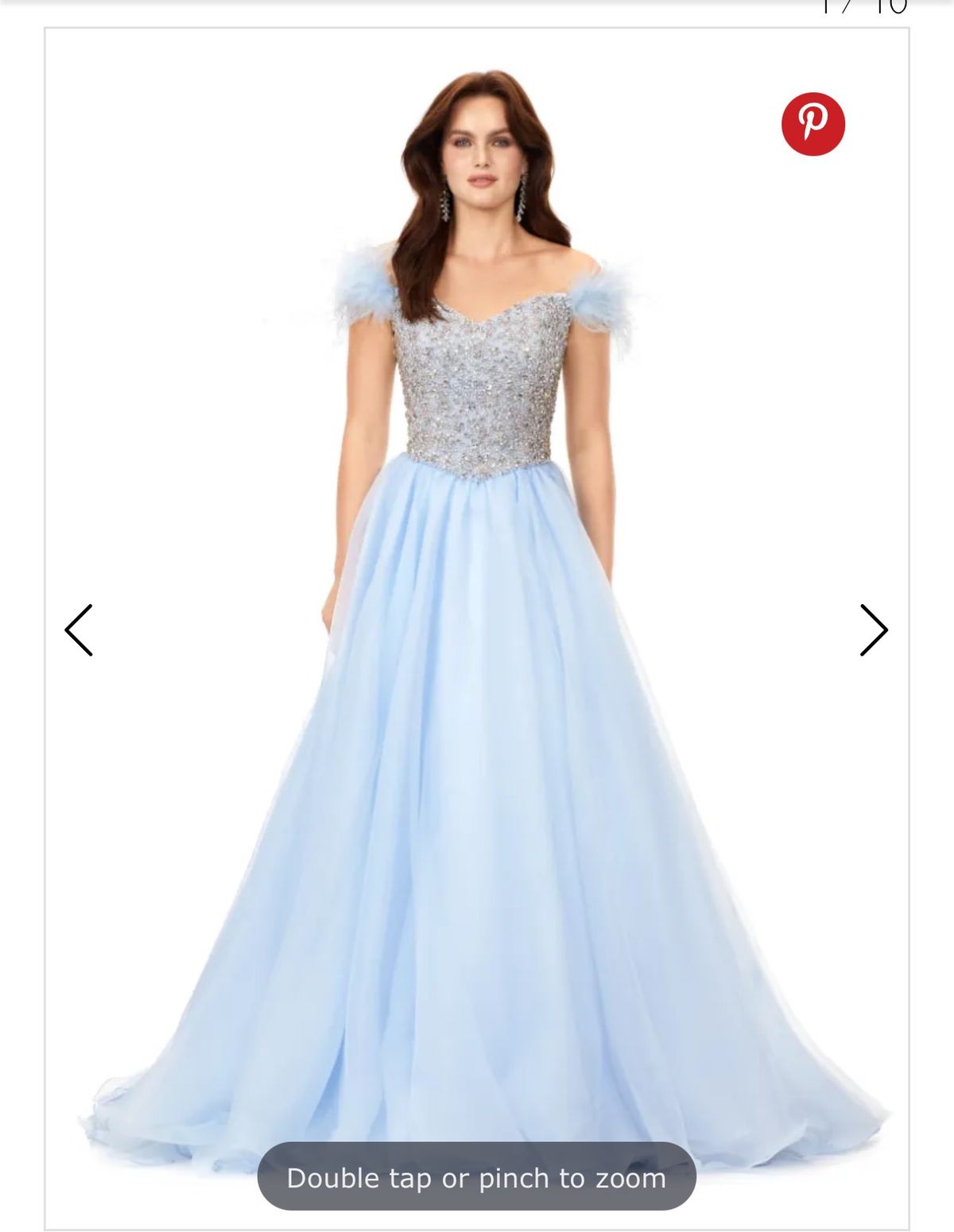 Style 11314 Ashley Lauren Size 10 Prom Off The Shoulder Sequined Blue Ball Gown on Queenly