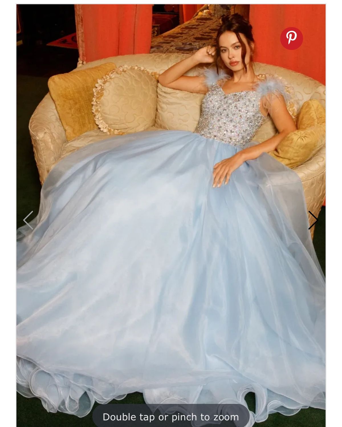 Style 11314 Ashley Lauren Size 10 Prom Off The Shoulder Sequined Blue Ball Gown on Queenly