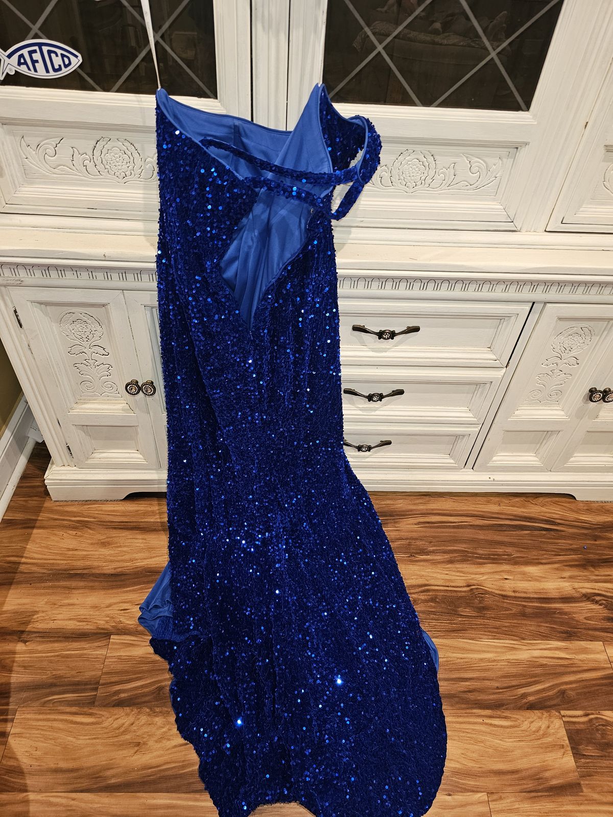Sophia thomas Plus Size 16 Prom Blue Side Slit Dress on Queenly
