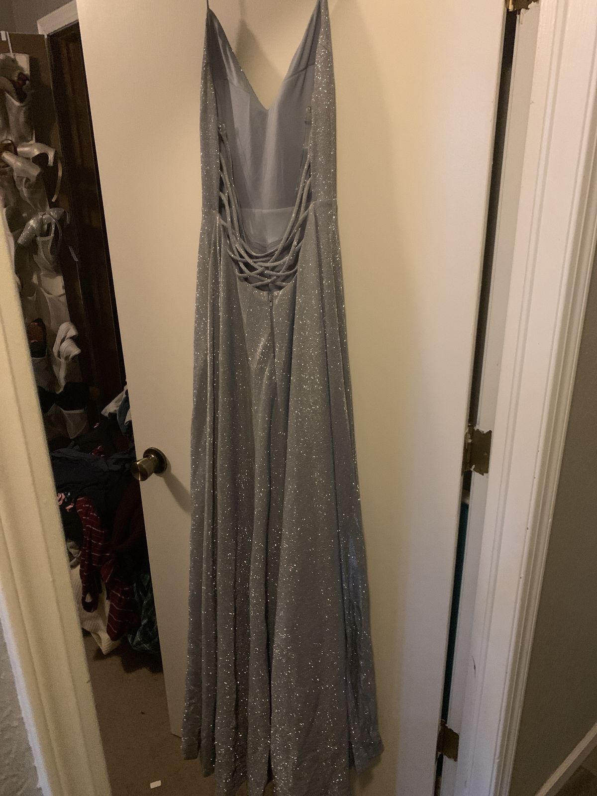 Windsor Size 12 Silver Side Slit Dress on Queenly