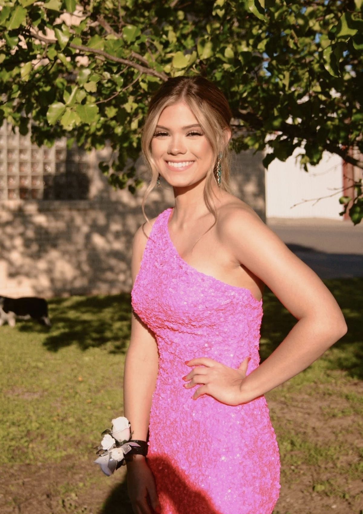 Sherri Hill Size 0 Prom One Shoulder Pink Mermaid Dress on Queenly