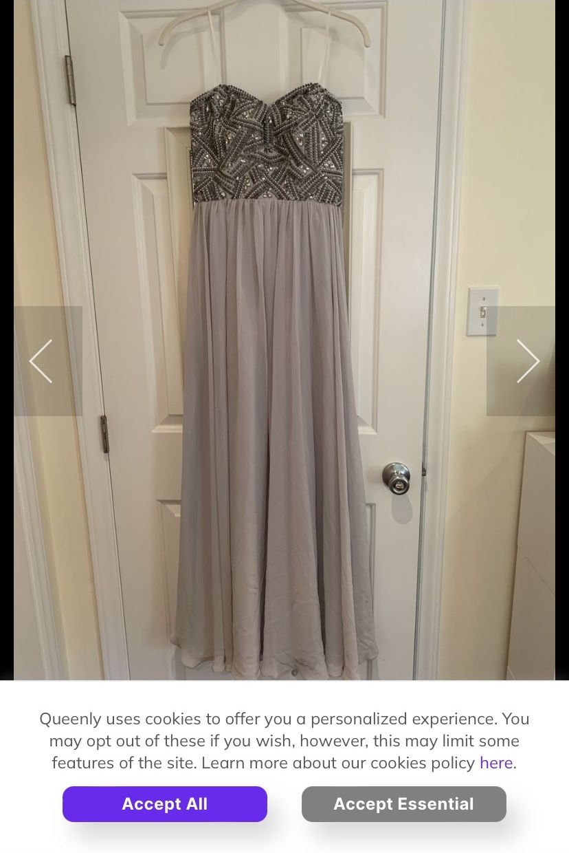 Size 2 Prom Strapless Gray Floor Length Maxi on Queenly