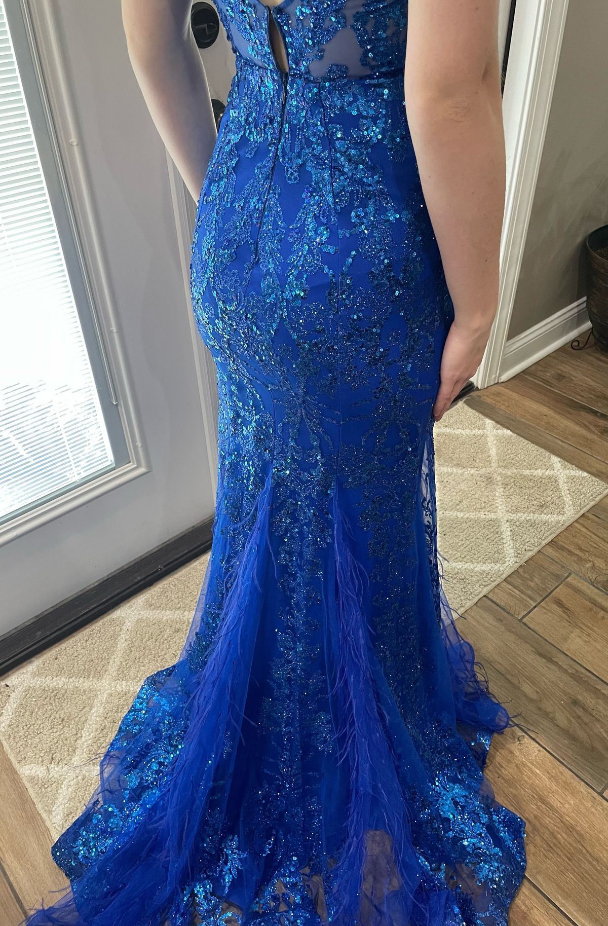 Size XS Prom Plunge Blue Mermaid Dress on Queenly