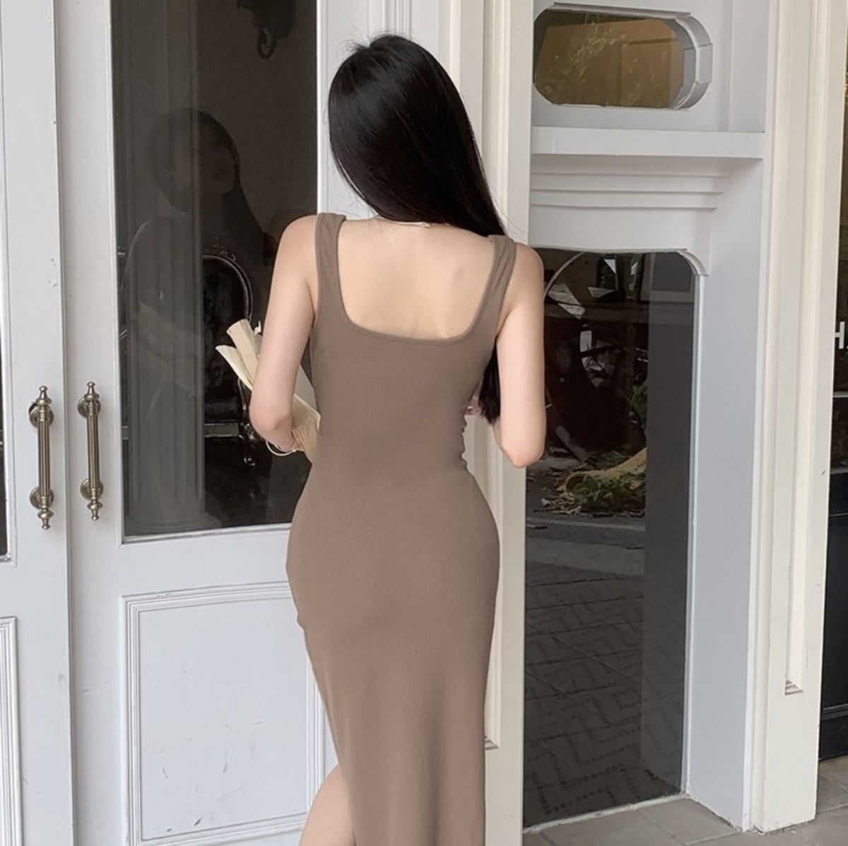 Size M Nude Side Slit Dress on Queenly