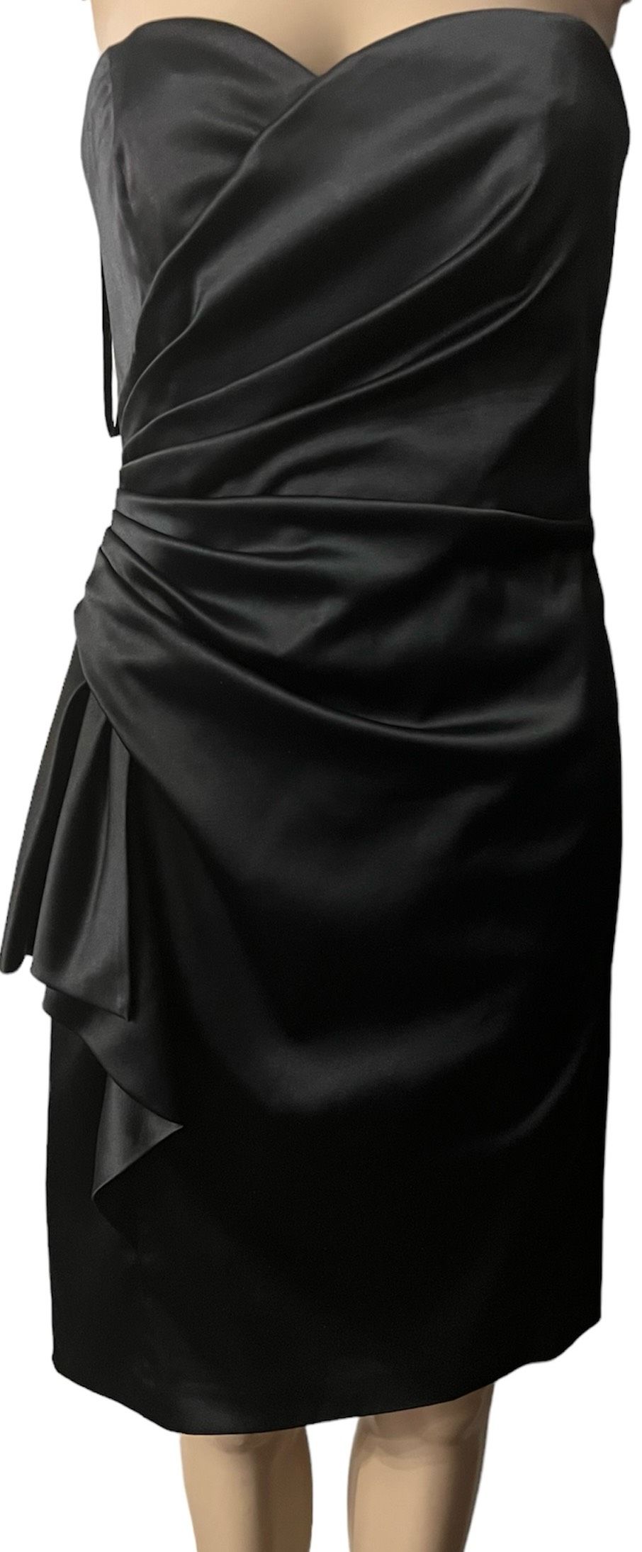 Style 111459 White House Black Market Size 4 Prom Strapless Black Cocktail Dress on Queenly