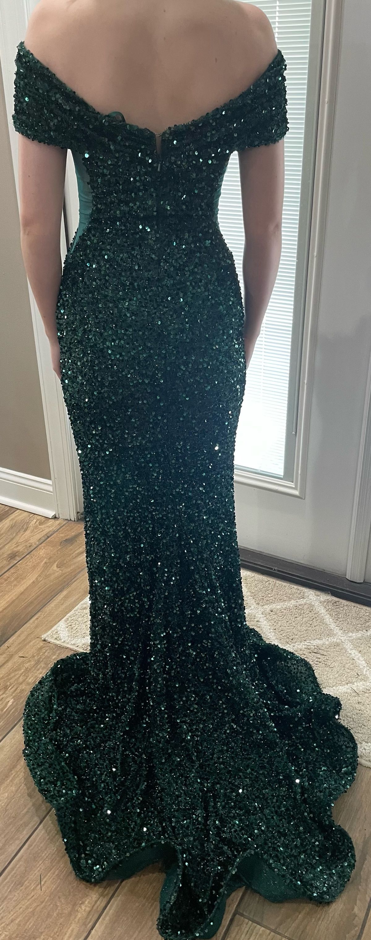 Cinderella Divine Size 0 Prom Off The Shoulder Green Mermaid Dress on Queenly