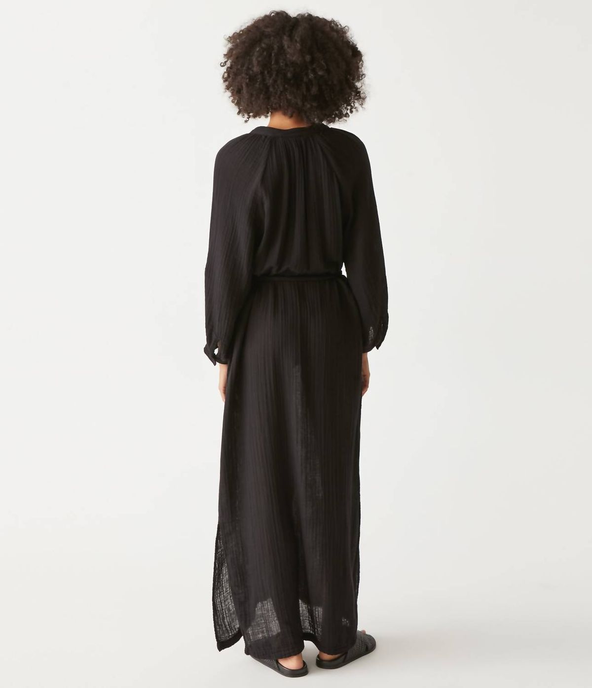 Style 1-1522637431-3236 Michael Stars Size S Long Sleeve Black Floor Length Maxi on Queenly