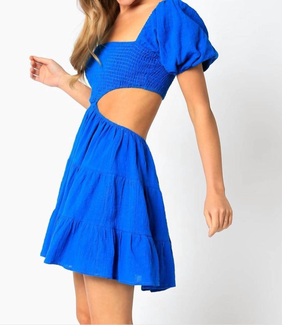 Style 1-265768367-2696 OLIVACEOUS Size L Blue Cocktail Dress on Queenly