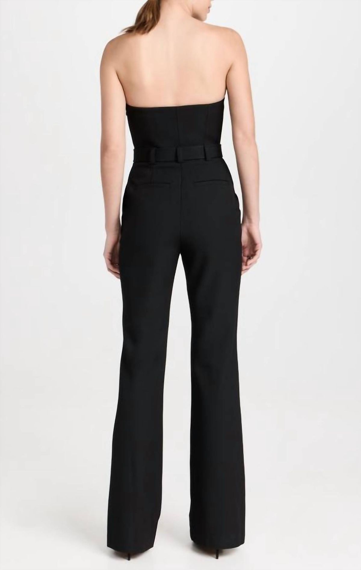 Style 1-3224878805-1901 A.L.C. Size 6 Strapless Black Formal Jumpsuit on Queenly