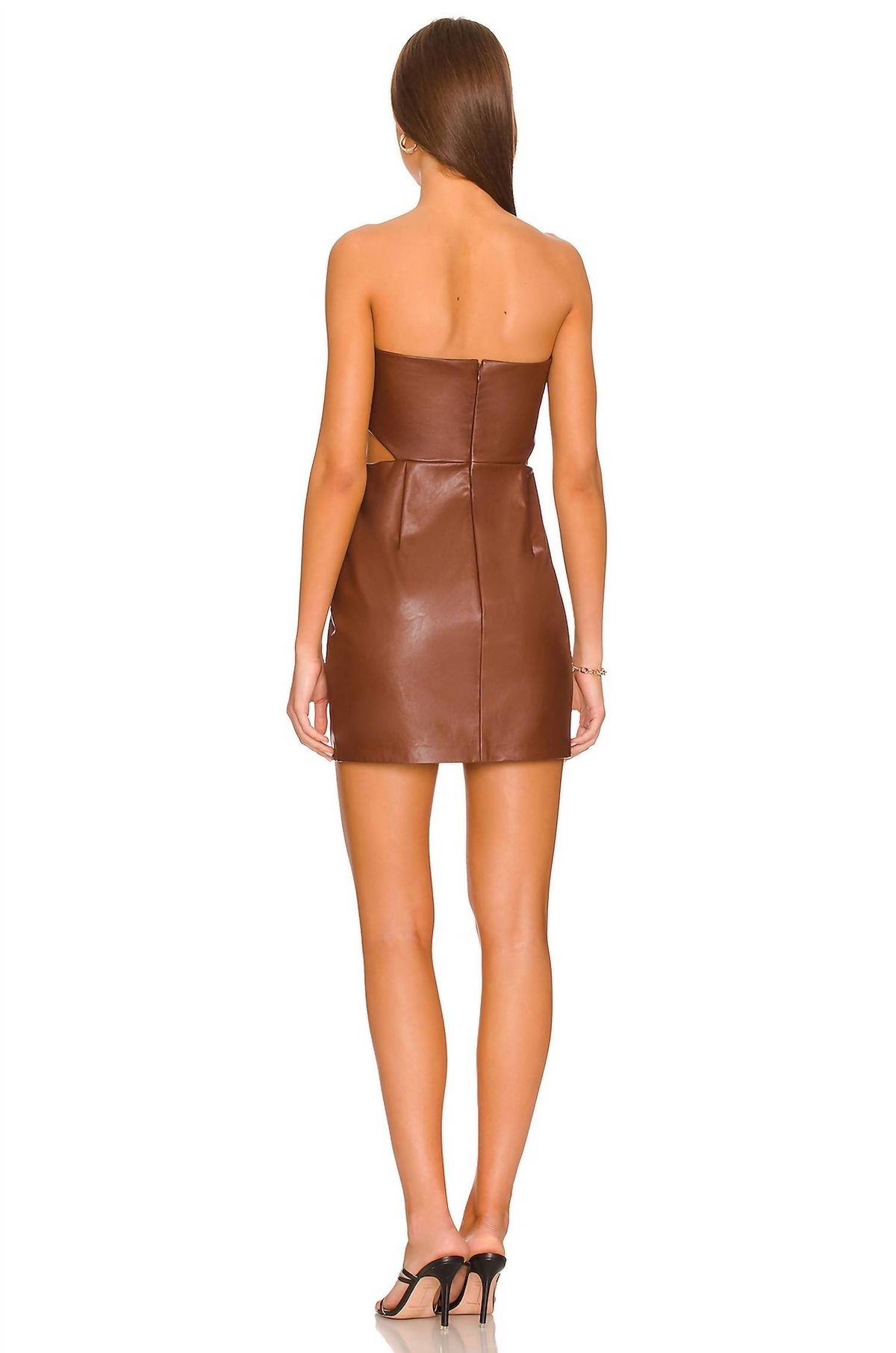 Style 1-3484654889-2696 Amanda Uprichard Size L Strapless Brown Cocktail Dress on Queenly