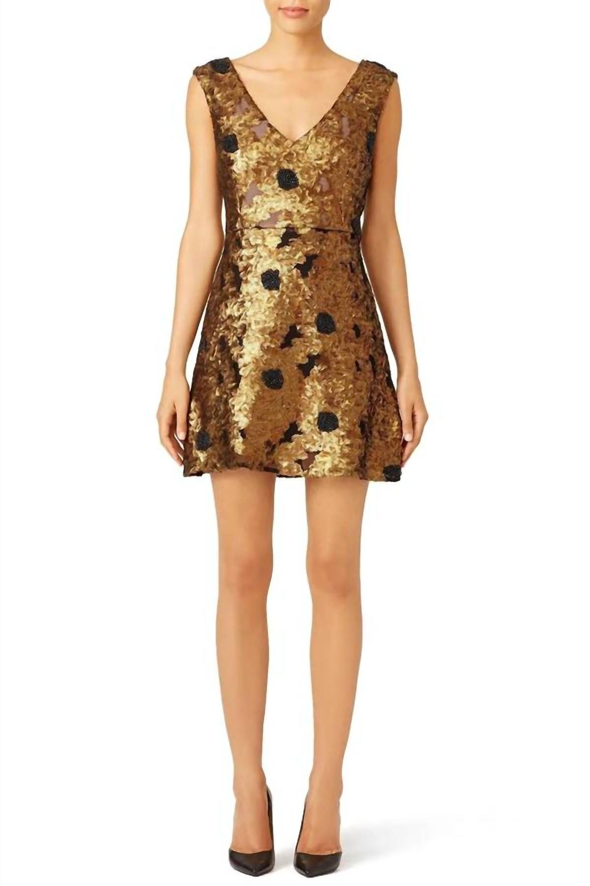 Style 1-3887347833-1498 Tracy Reese Size 4 Satin Gold Cocktail Dress on Queenly
