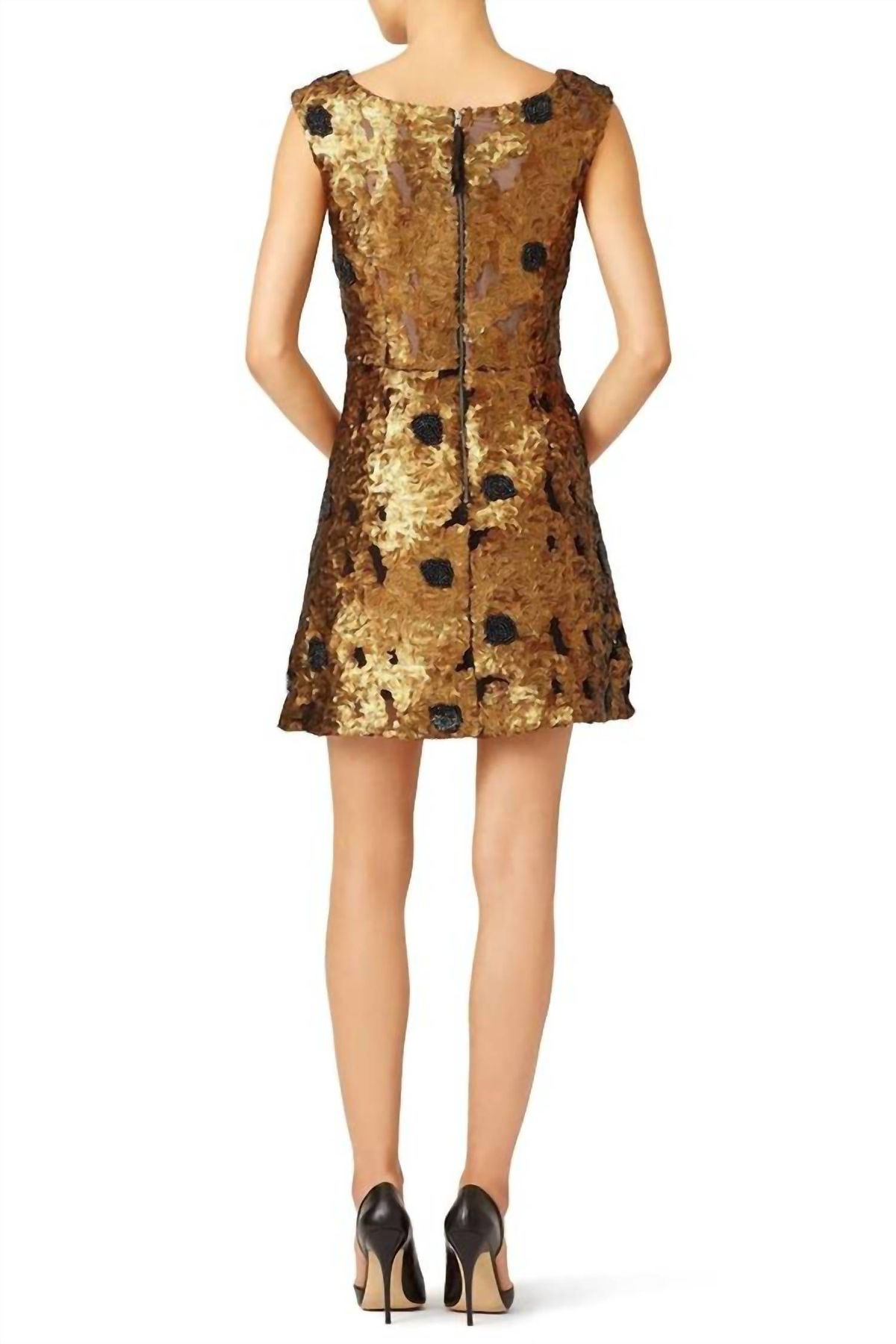 Style 1-3887347833-1498 Tracy Reese Size 4 Satin Gold Cocktail Dress on Queenly