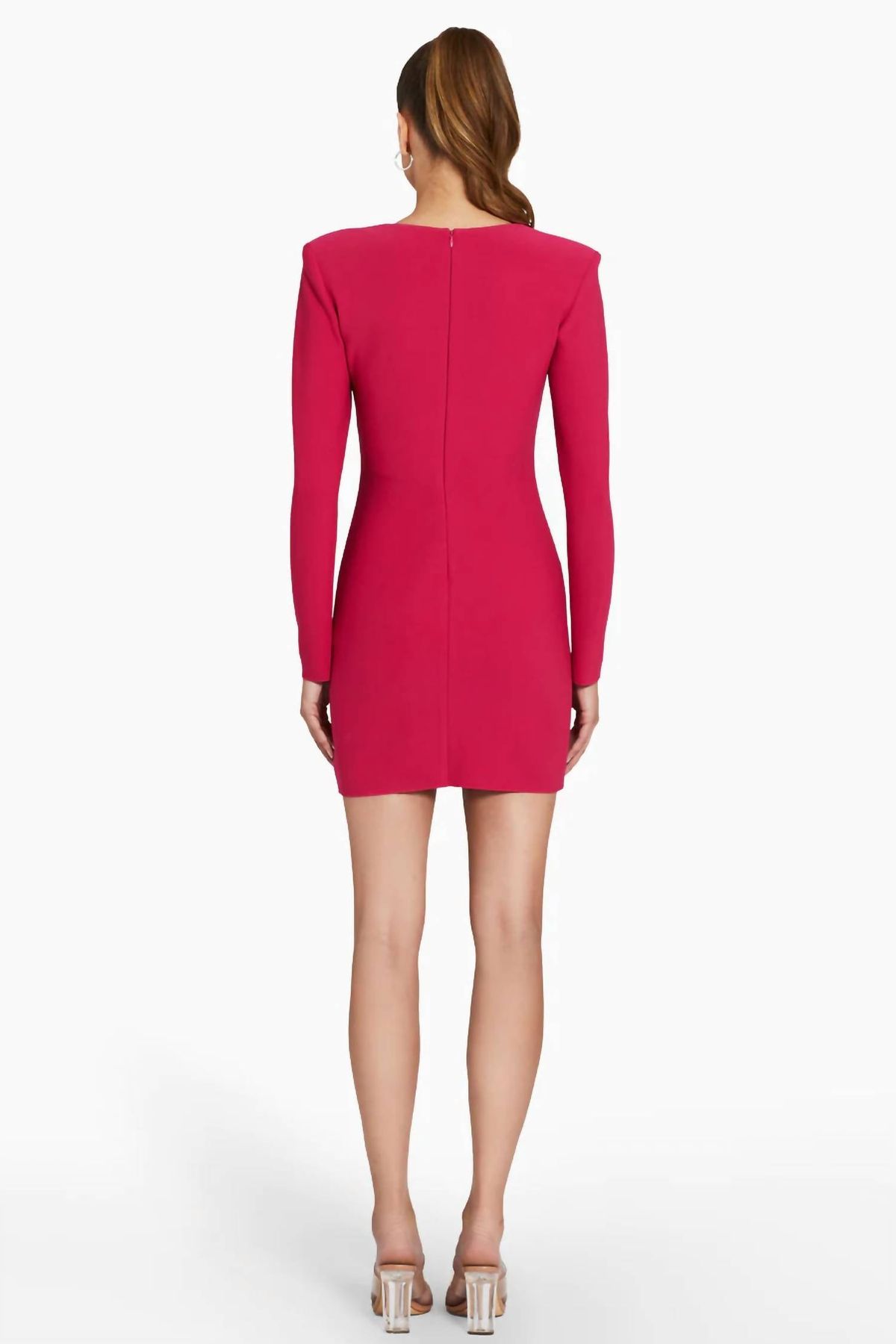 Style 1-3974888516-3236 Amanda Uprichard Size S Long Sleeve Red Cocktail Dress on Queenly