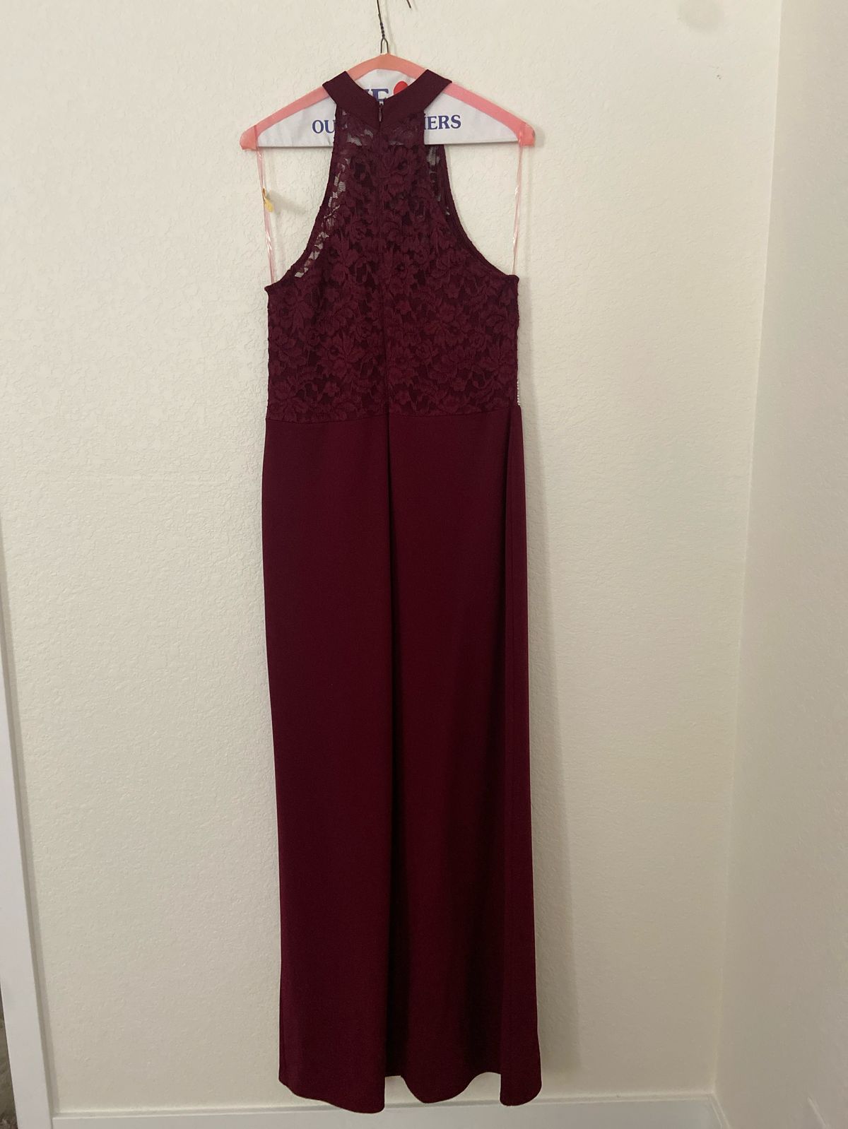 Size XL Wedding Guest High Neck Red Side Slit Dress on Queenly