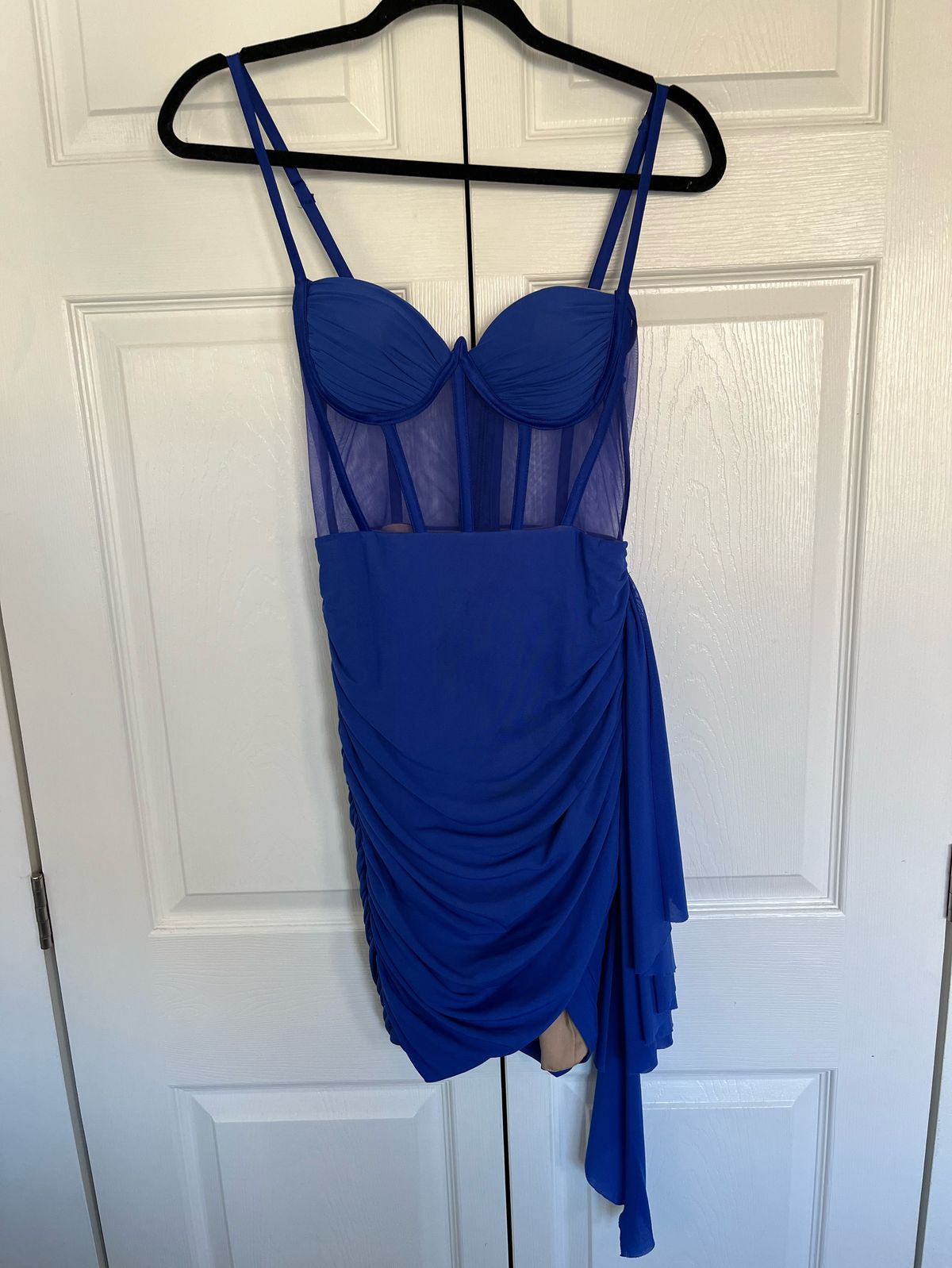 Miss Circle Size XS Pageant Plunge Royal Blue Cocktail Dress on Queenly