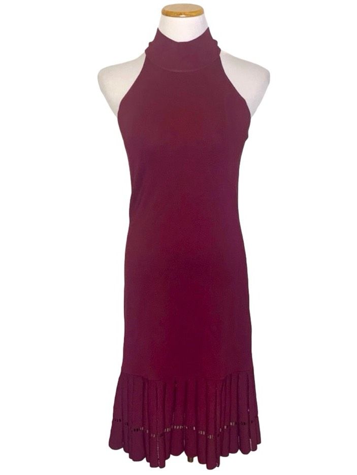 Michael Kors Size S High Neck Burgundy Purple Cocktail Dress on Queenly