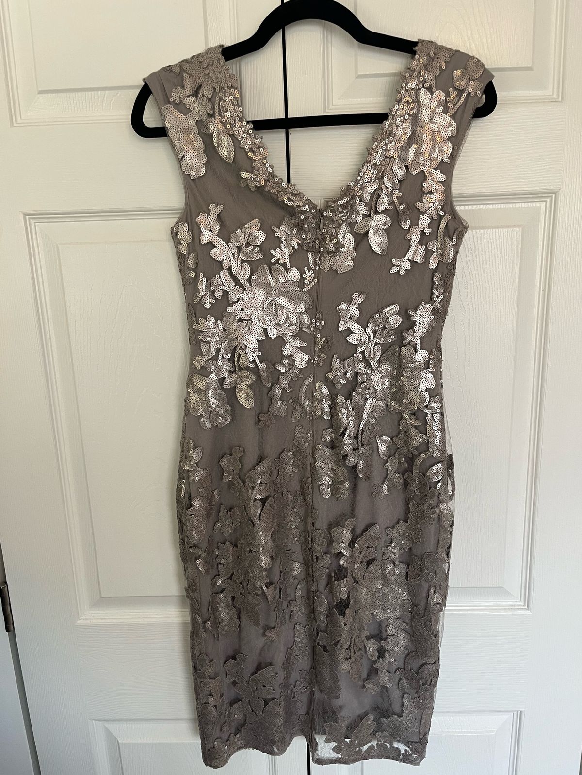 Adrianna Papell Size 4 Silver Cocktail Dress on Queenly