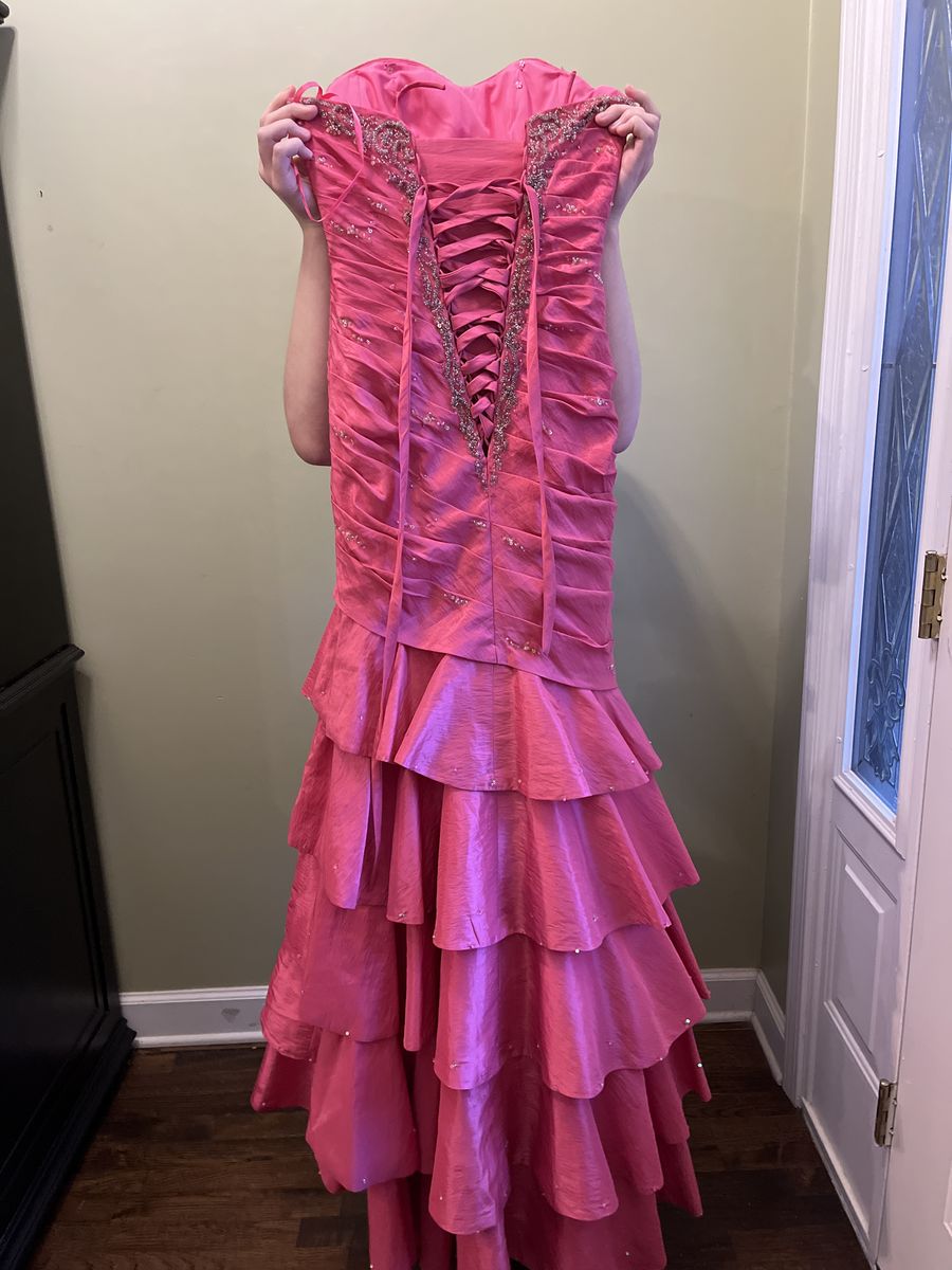 Style RN 21360 MoriLee Size 0 Strapless Pink Mermaid Dress on Queenly