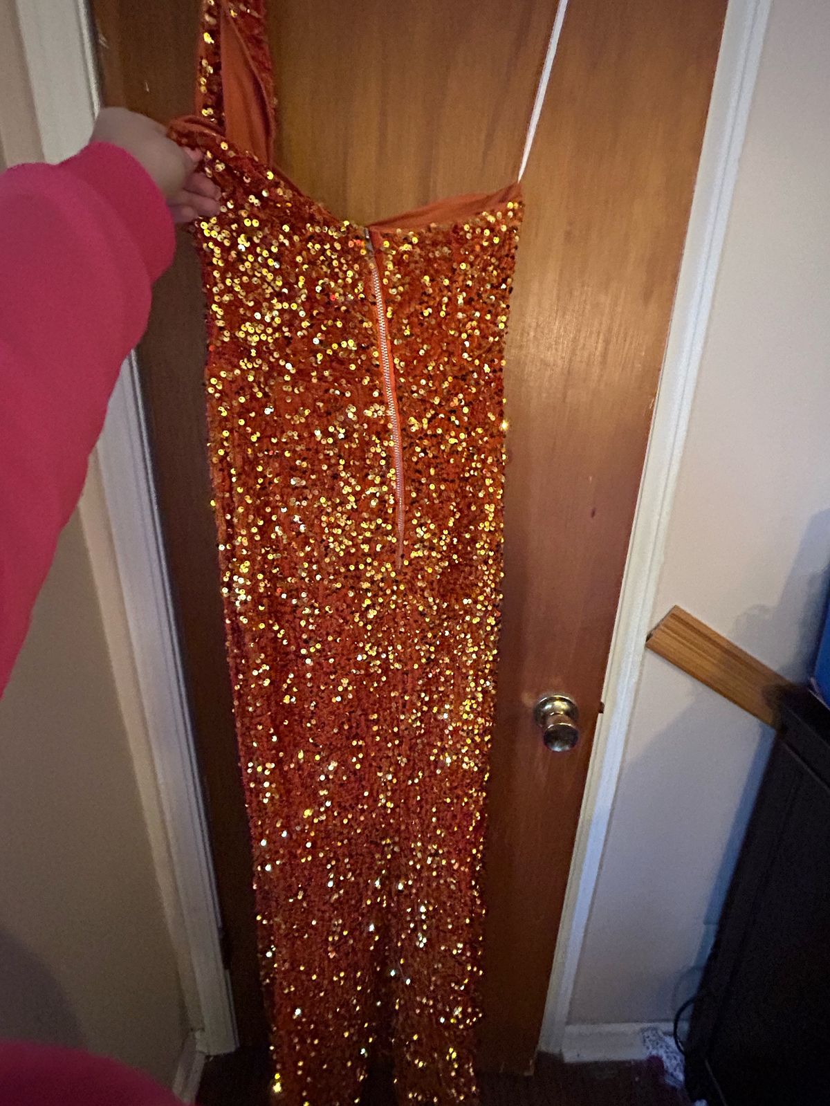 Size 2 Prom One Shoulder Orange A-line Dress on Queenly