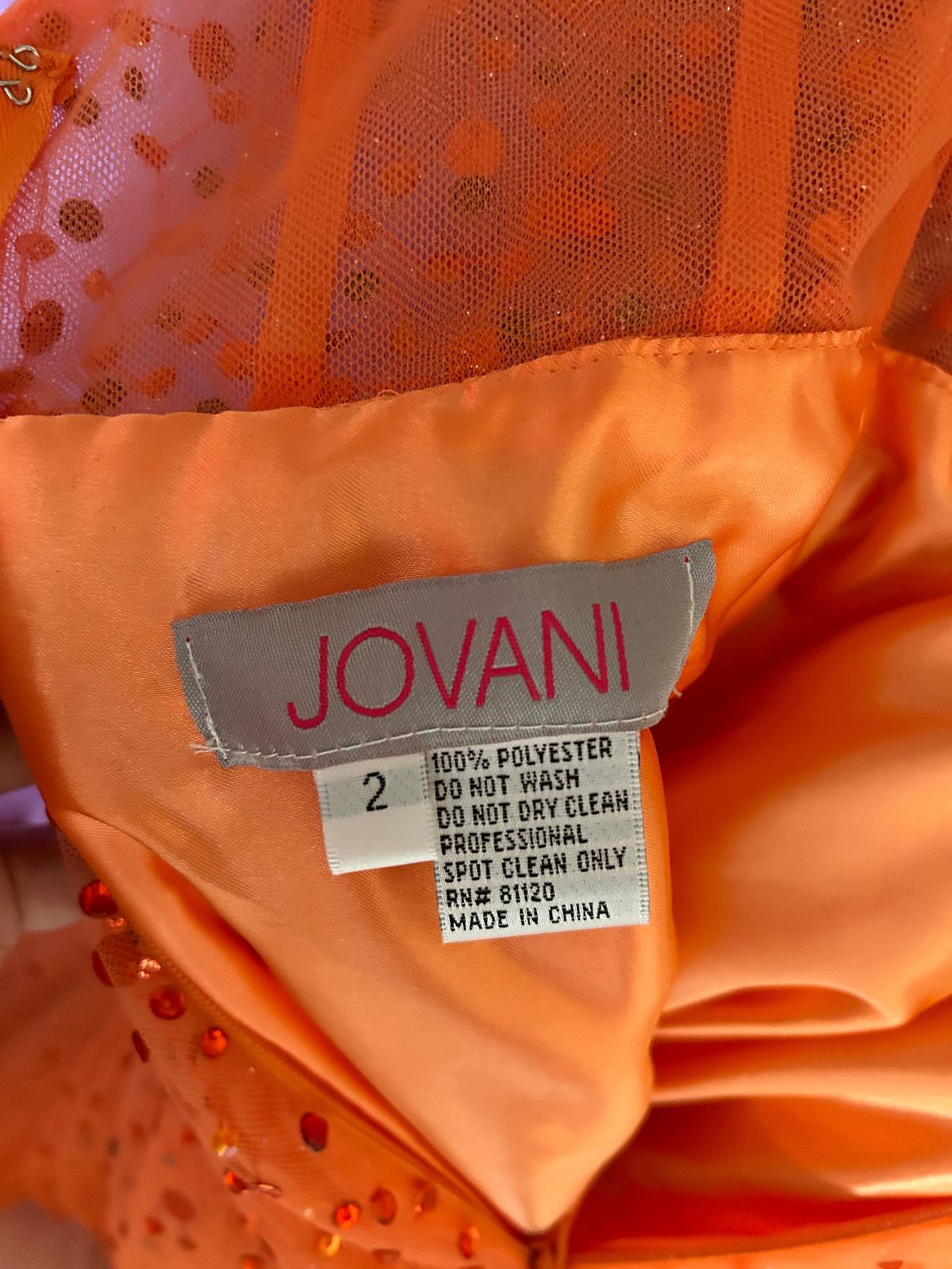 Jovani Size 2 Prom Plunge Orange Floor Length Maxi on Queenly