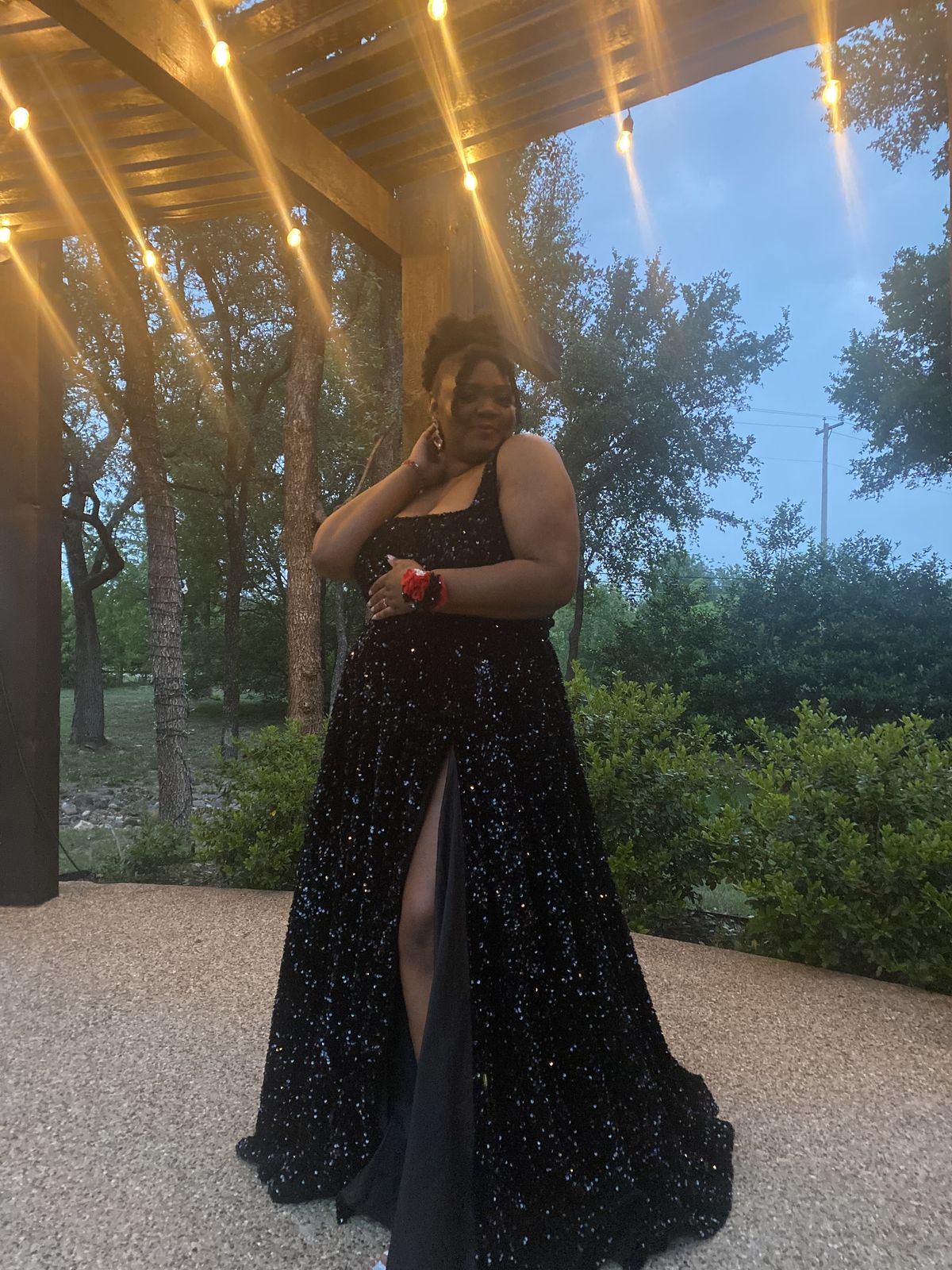 AMARRA Plus Size 22 Prom Black Ball Gown on Queenly