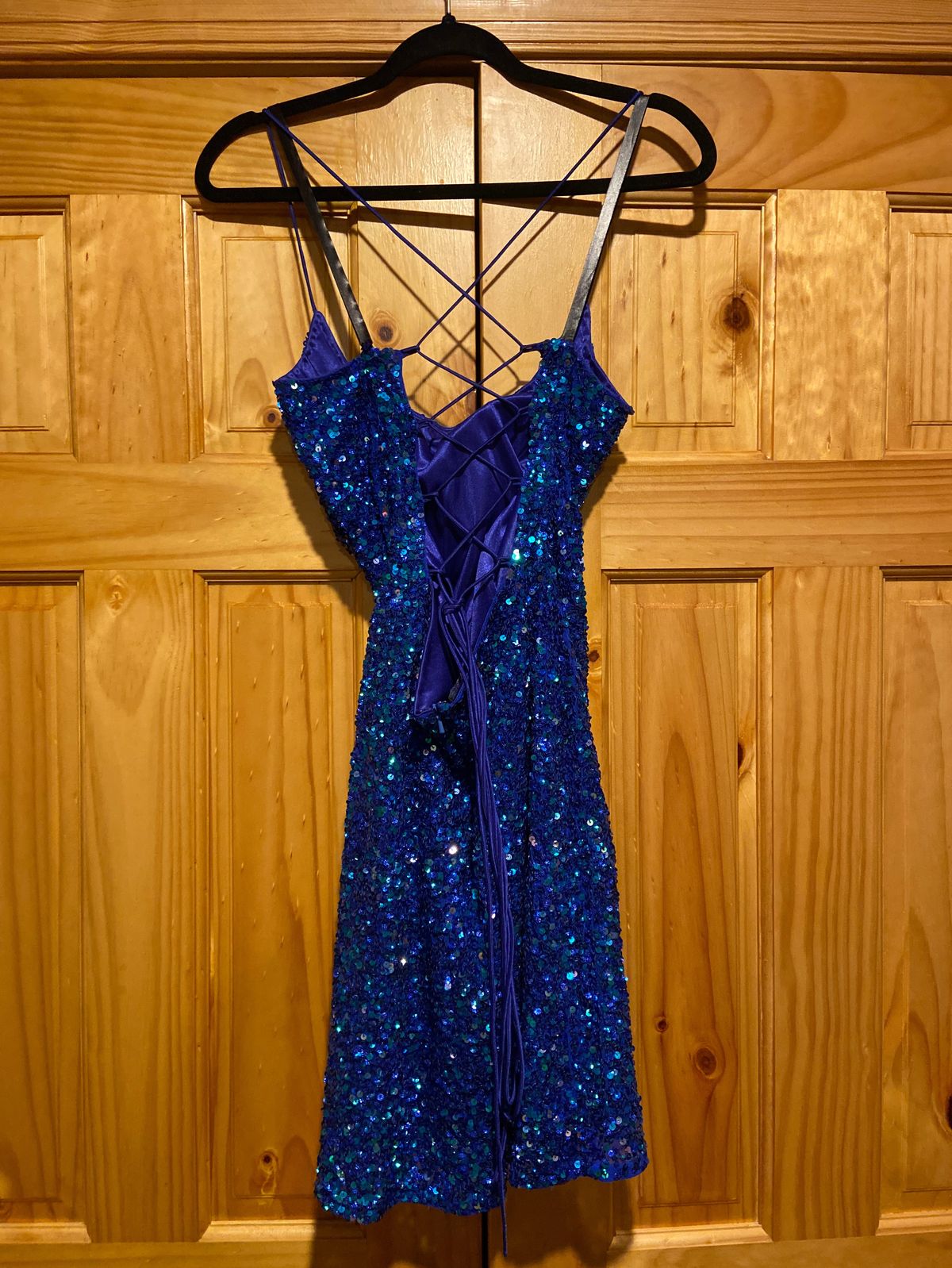 Style 3351 Primavera Size 14 Prom Blue Cocktail Dress on Queenly
