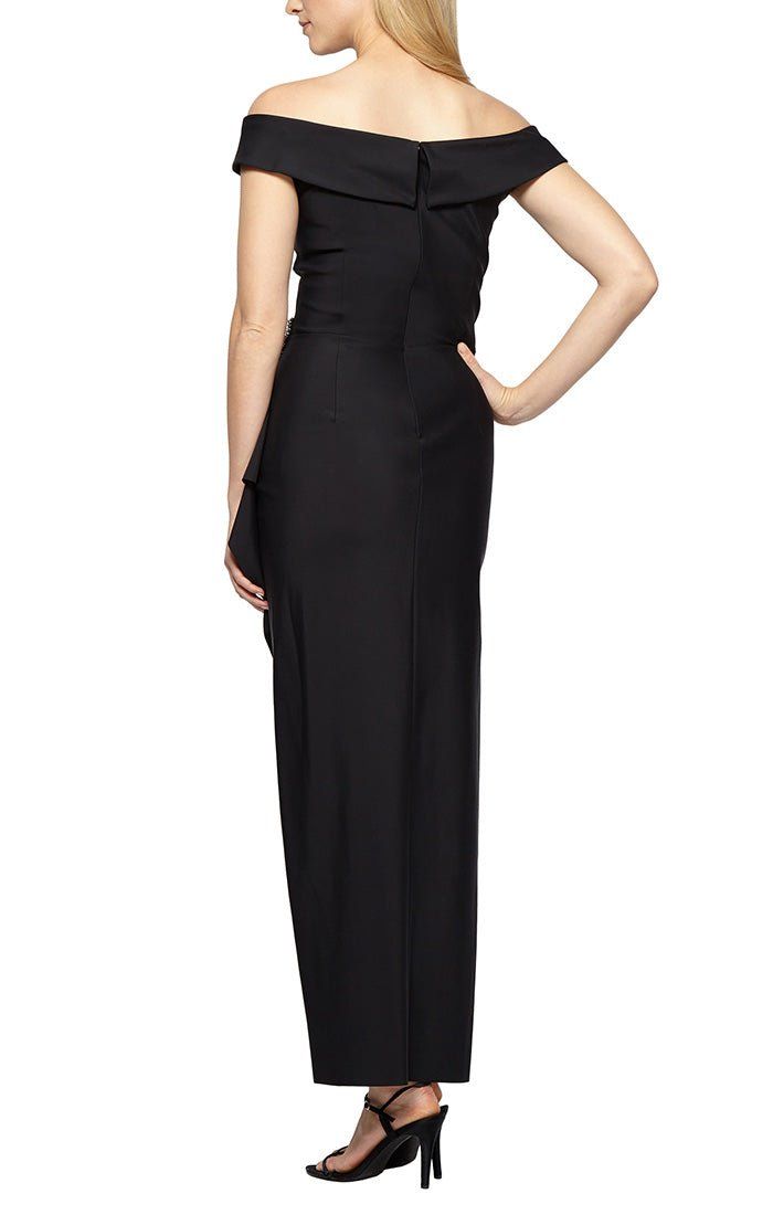 Style 134164 Alex Evening Size 14 Off The Shoulder Black Floor Length Maxi on Queenly