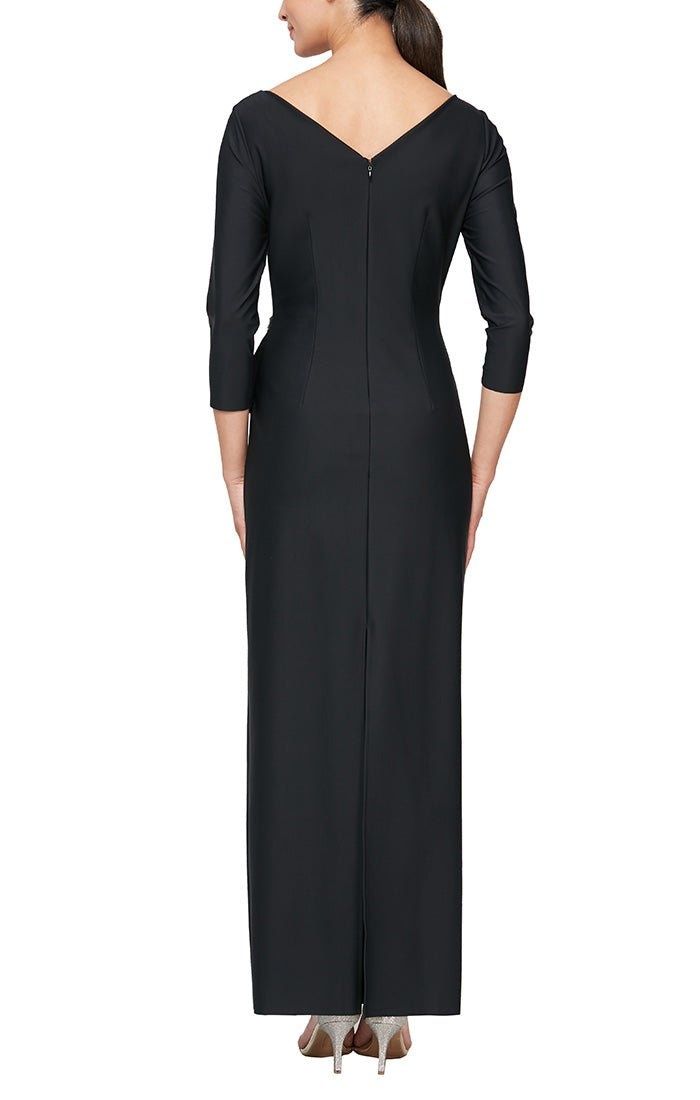 Style 8134289 Alex Evening Size 4 Black Floor Length Maxi on Queenly