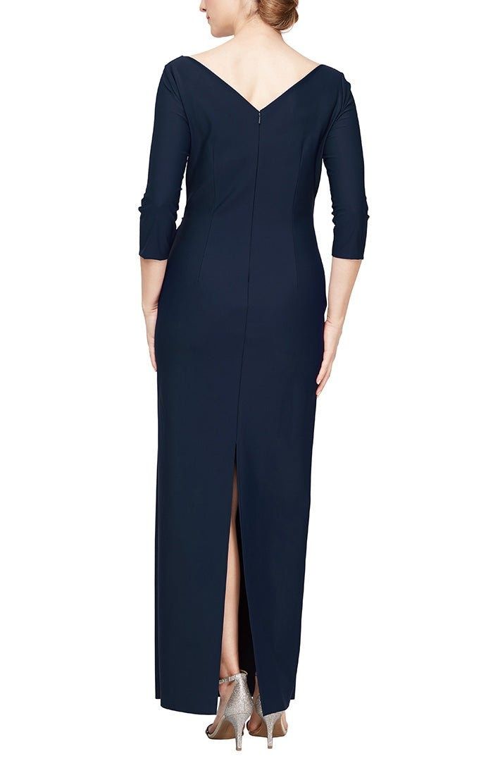 Style 8134289 Alex Evening Size 8 Navy Blue Floor Length Maxi on Queenly