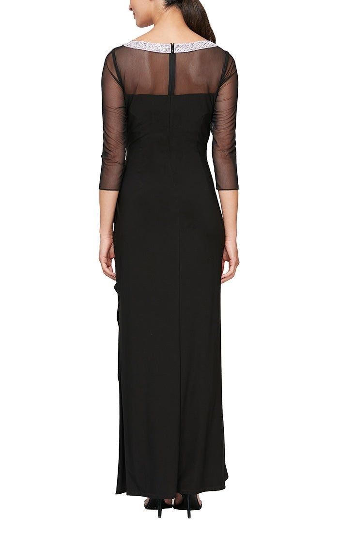Style 81351578 Alex Evening Size 6 Black Side Slit Dress on Queenly