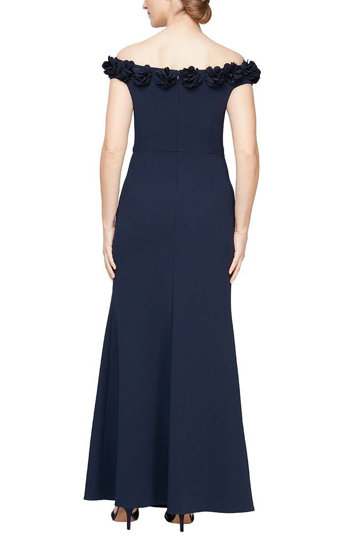 Style 8160404 Alex Evening Plus Size 16 Navy Blue Side Slit Dress on Queenly