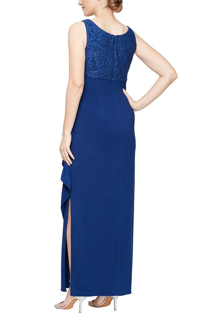 Style 81122475 Alex Evening Size 8 Royal Blue Side Slit Dress on Queenly